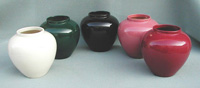 A selection of ceramic vases in color glazes
