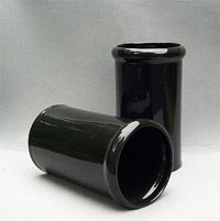 A solid glaze, plain ceramic wine cooler, manufactured in a black glaze